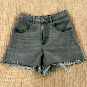 Light wash gray, stretch, mom shorts